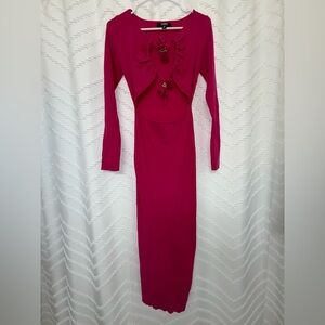 Hera Collection Fuchsia Long Sleeve Dress